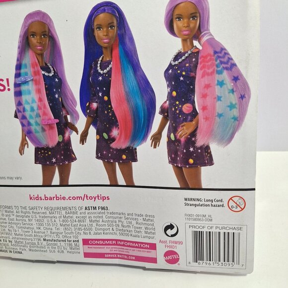 Barbie Color Change Surprise Doll Purple Hair Space Dress Damaged Box - Picture 7 of 12